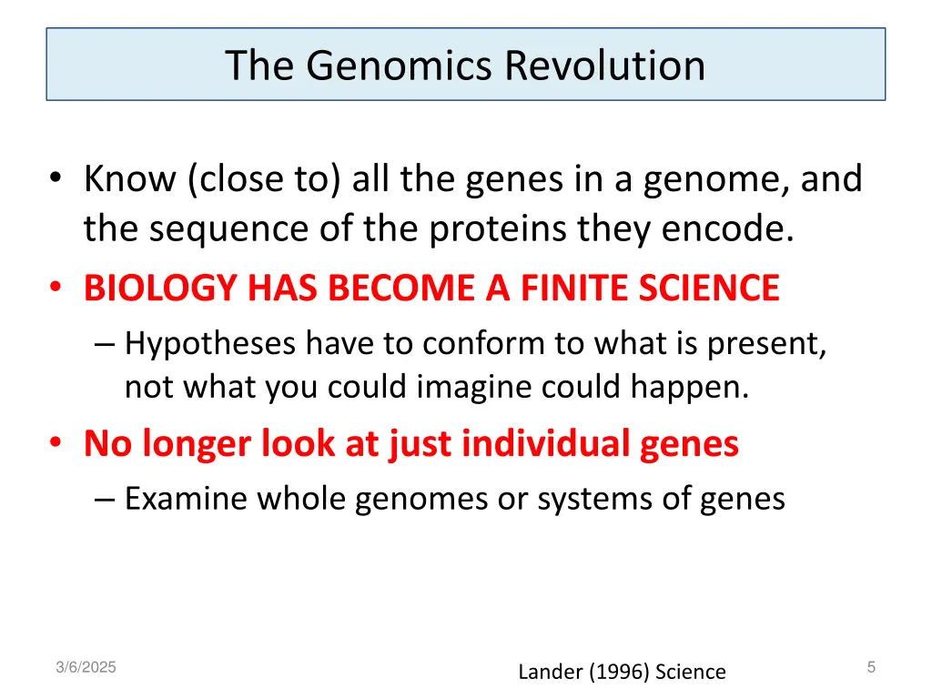 the genomics revolution