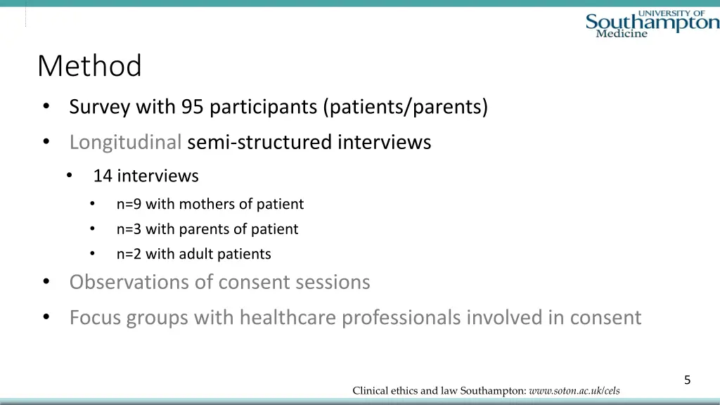 method survey with 95 participants patients