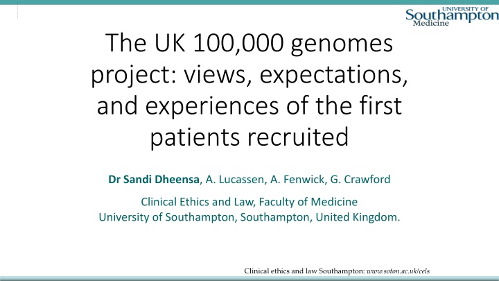 the uk 100 000 genomes project views expectations