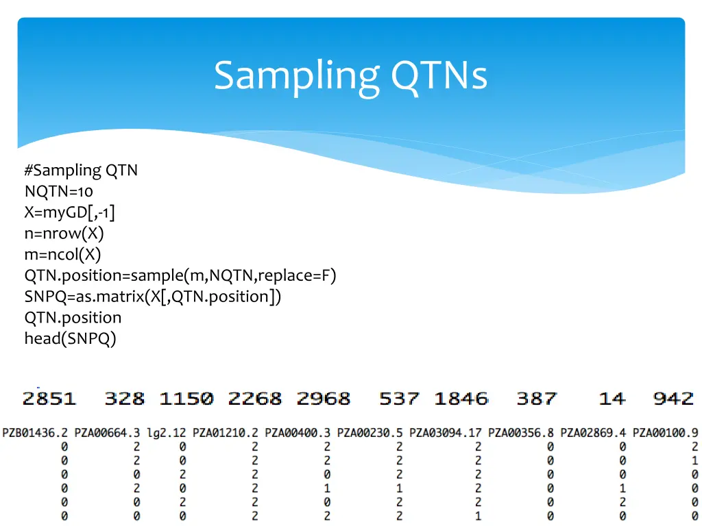 sampling qtns