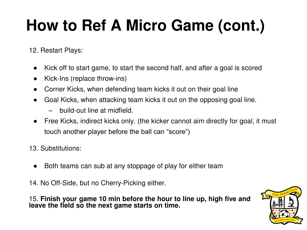 how to ref a micro game cont 1