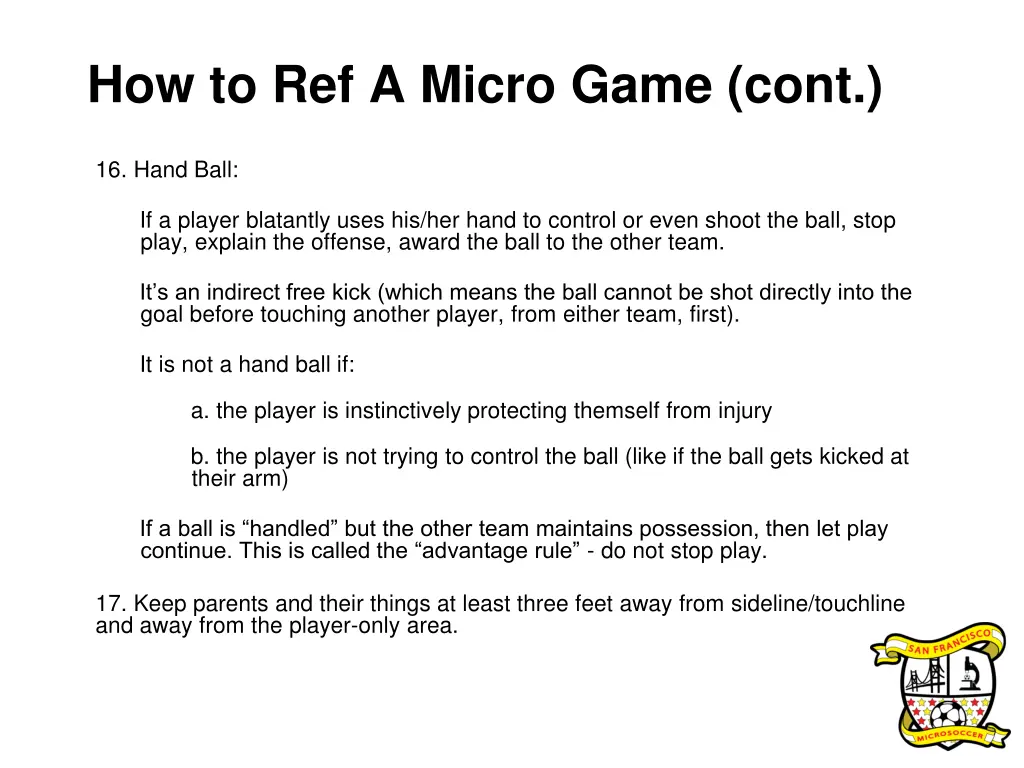 how to ref a micro game cont 2