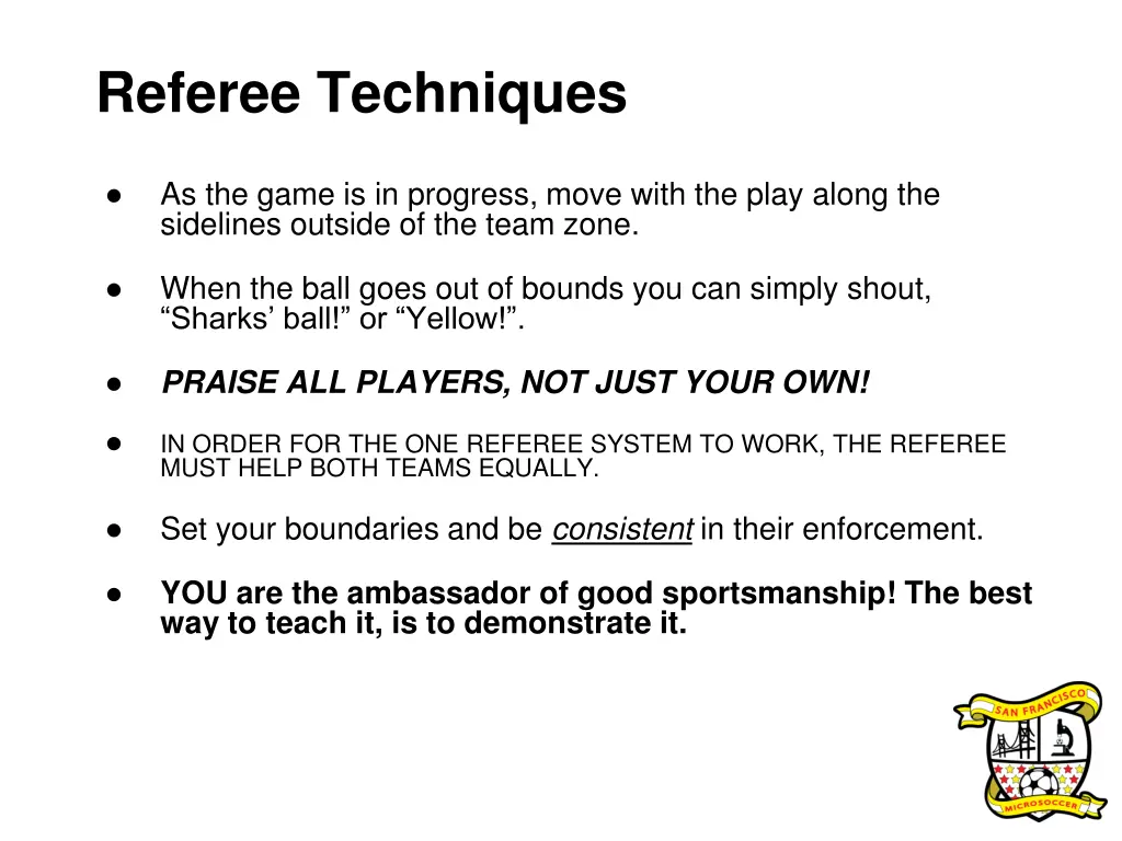 referee techniques