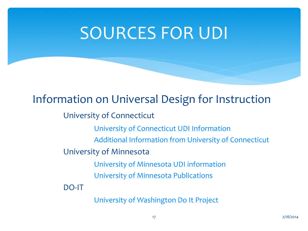 sources for udi