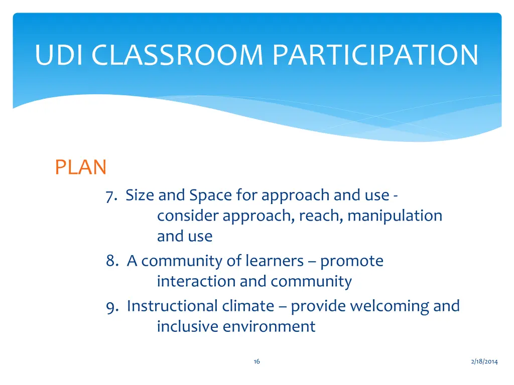 udi classroom participation