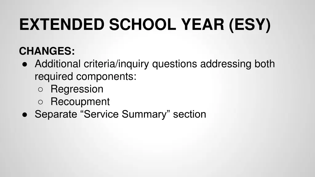 extended school year esy 1