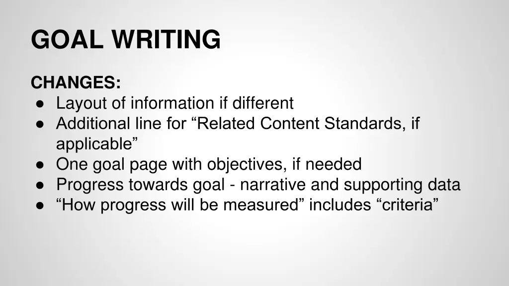 goal writing 1
