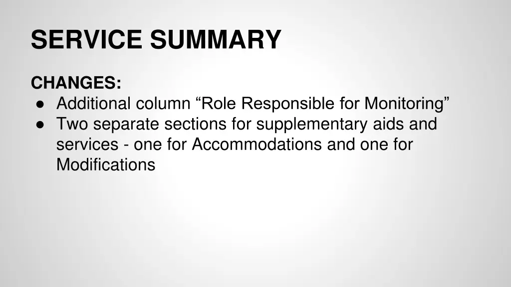 service summary 2