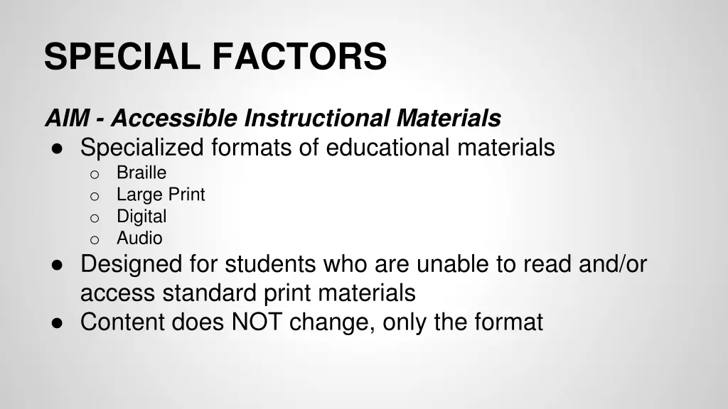 special factors 3