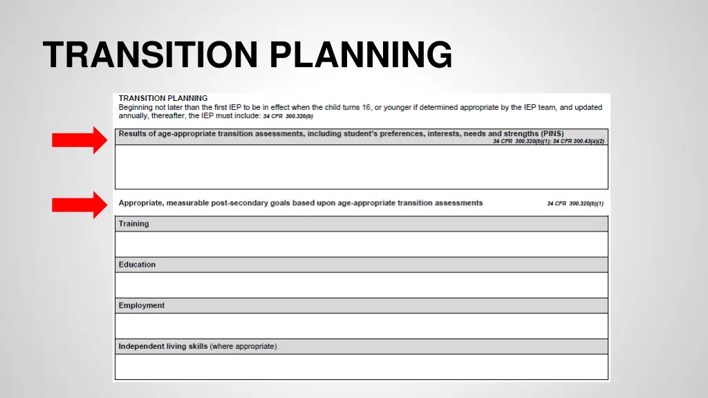 transition planning