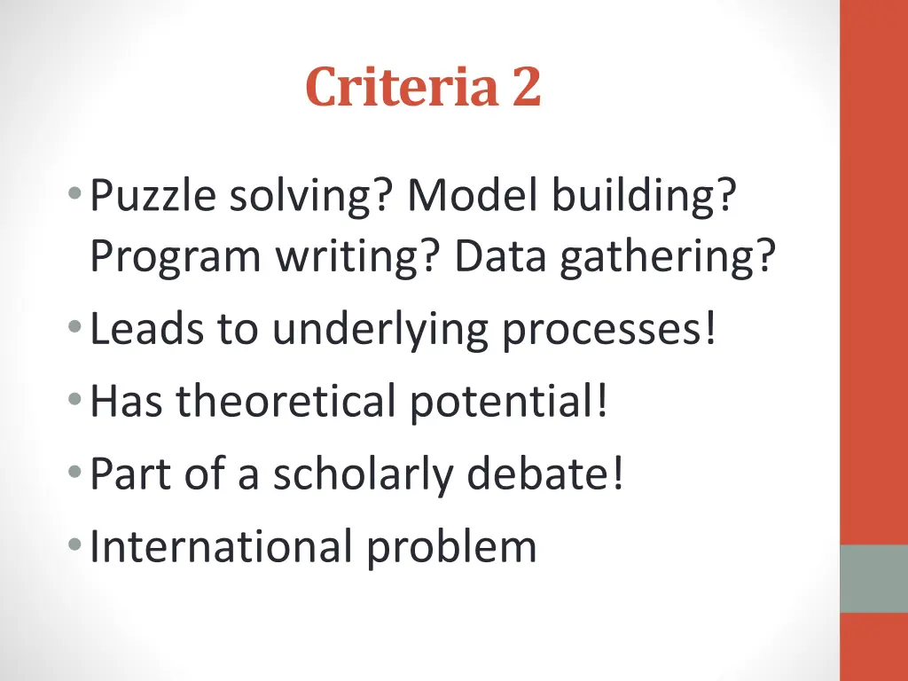 criteria 2