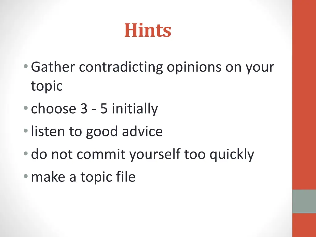 hints
