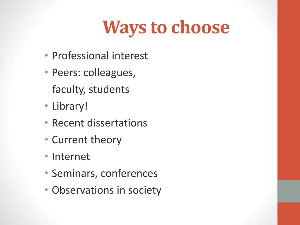 ways to choose