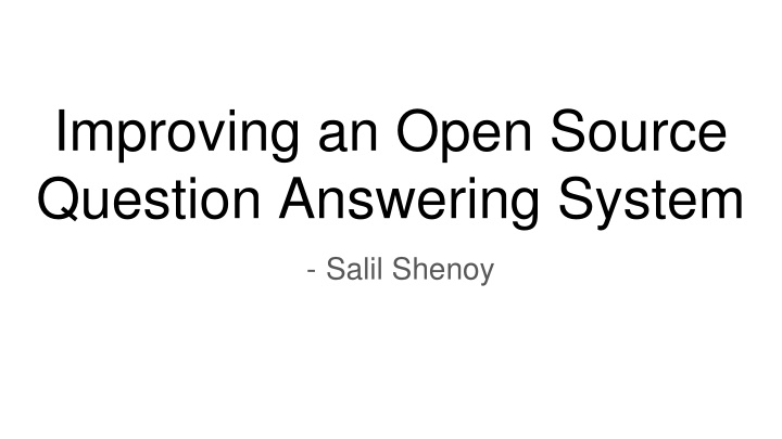 improving an open source question answering system