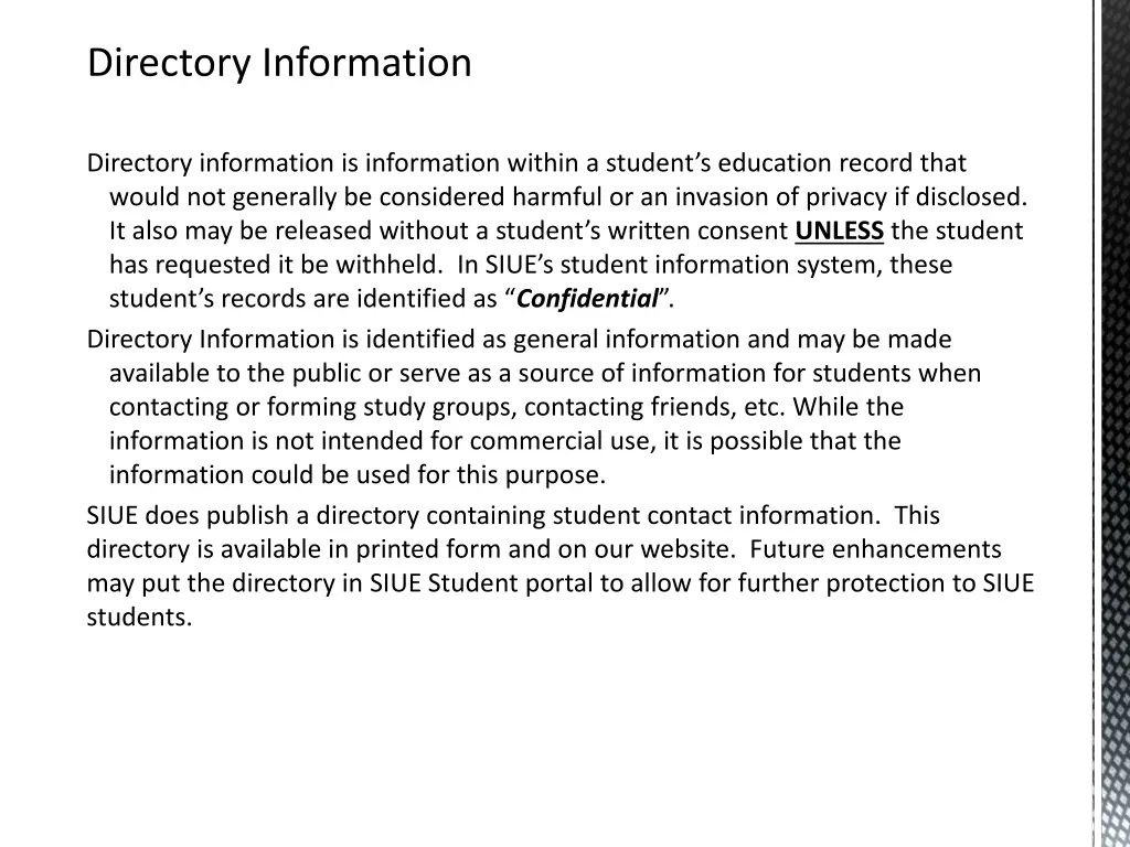directory information