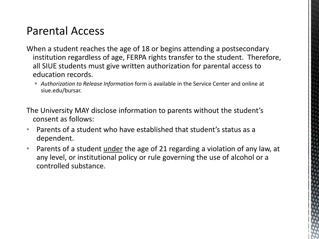 parental access