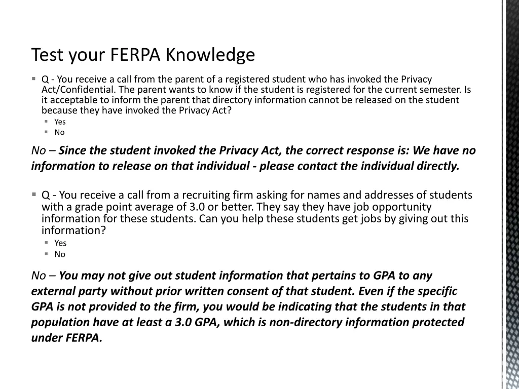test your ferpa knowledge 2