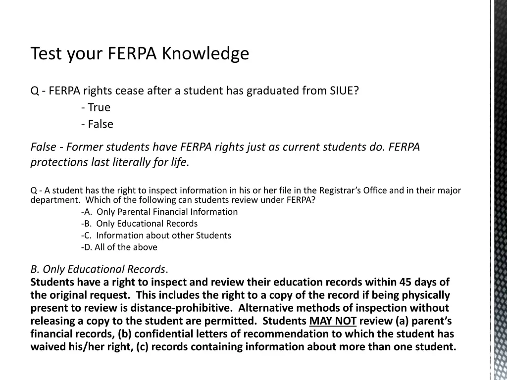 test your ferpa knowledge