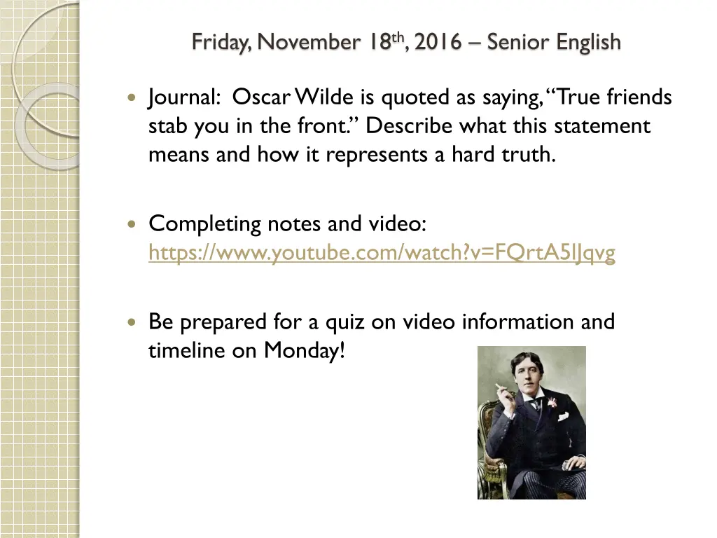 friday november 18 th 2016 senior english