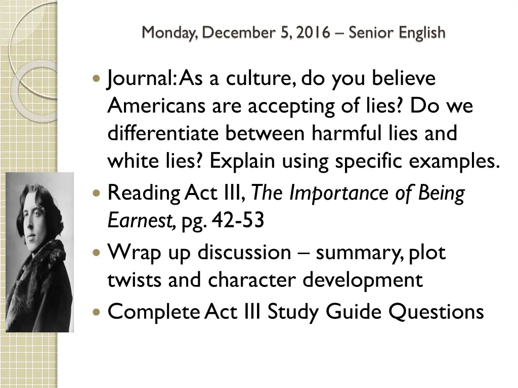 monday december 5 2016 senior english