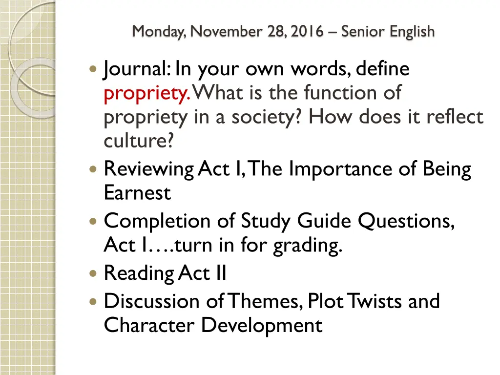 monday november 28 2016 senior english