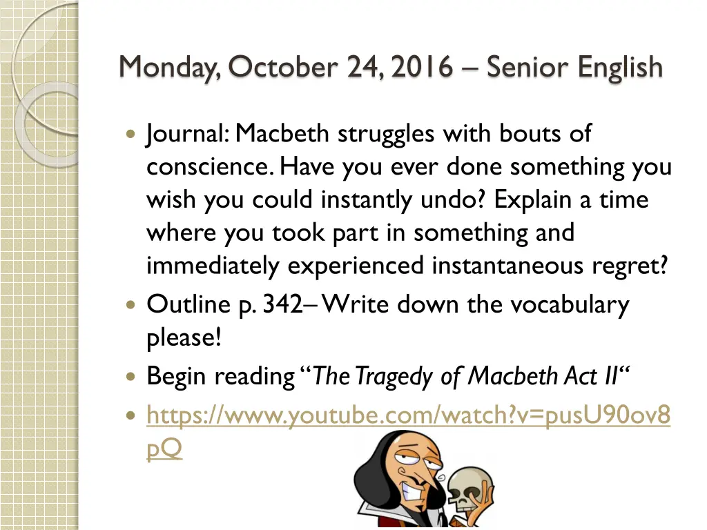 monday october 24 2016 senior english