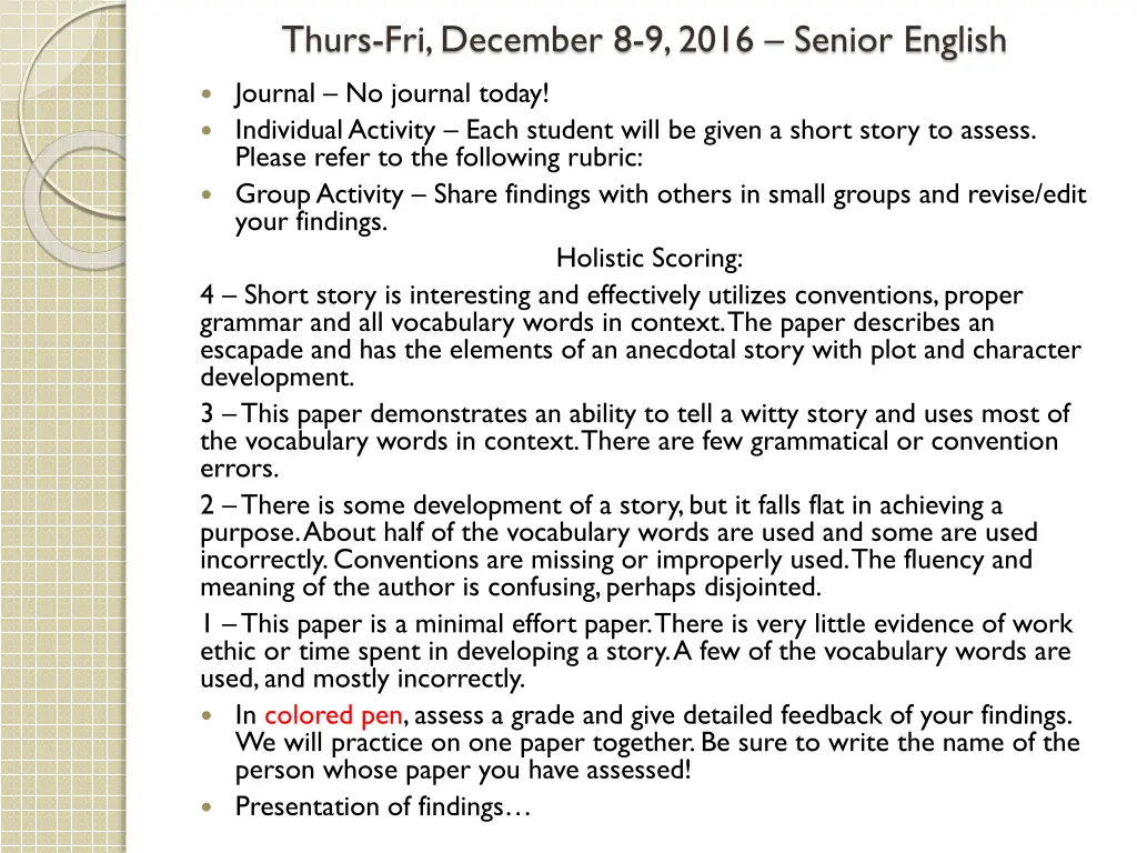 thurs fri december 8 9 2016 senior english