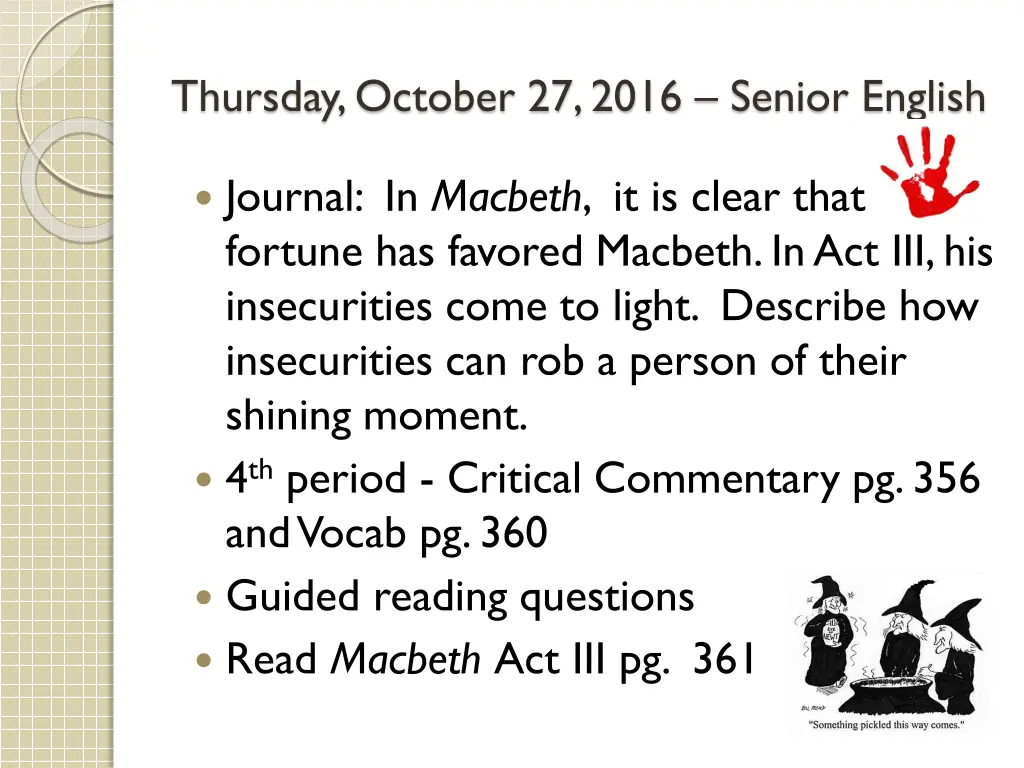 thursday october 27 2016 senior english