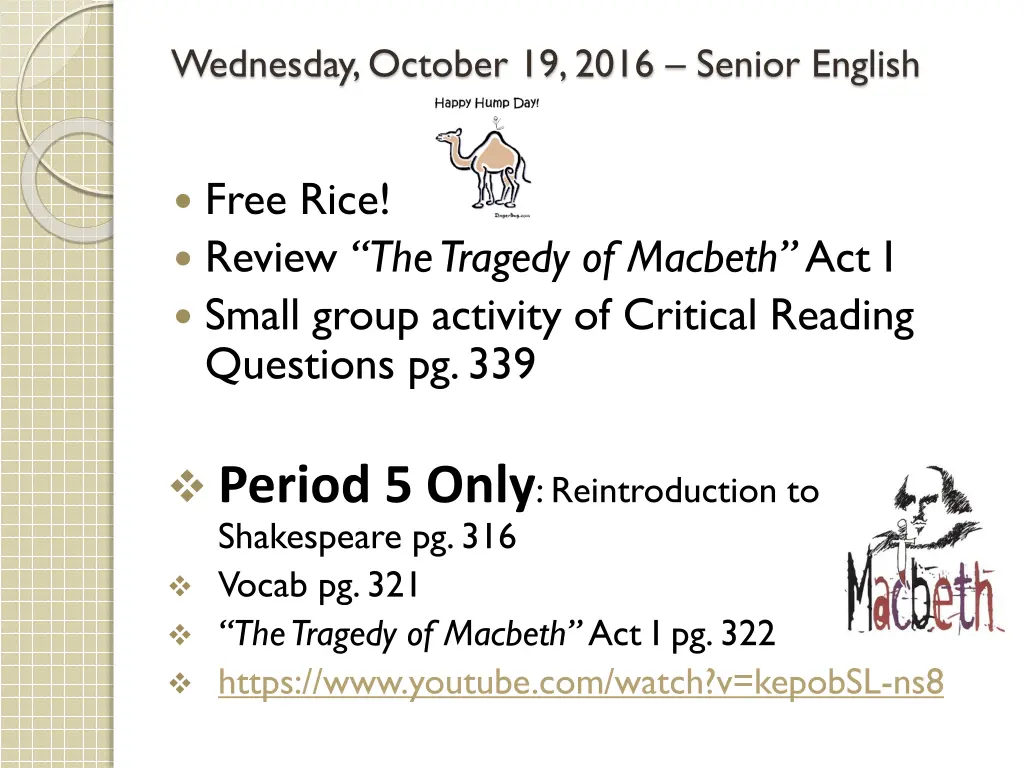 wednesday october 19 2016 senior english