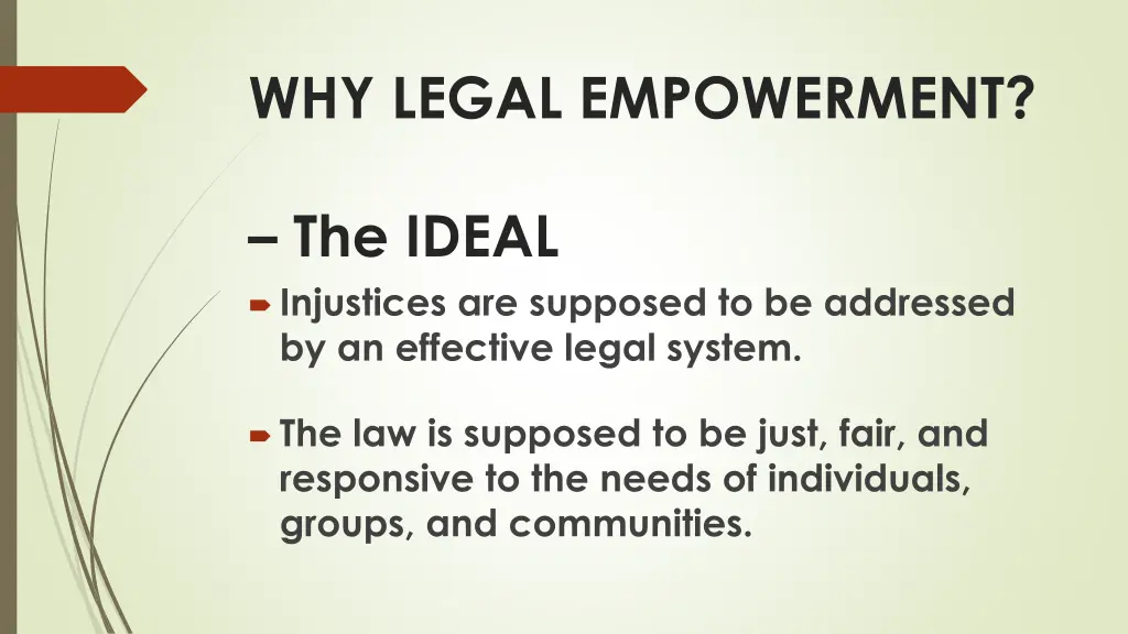 why legal empowerment
