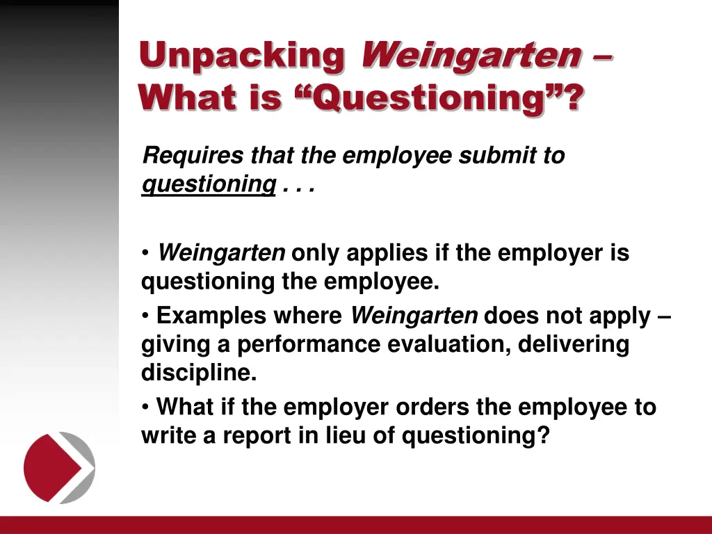 unpacking weingarten what is questioning