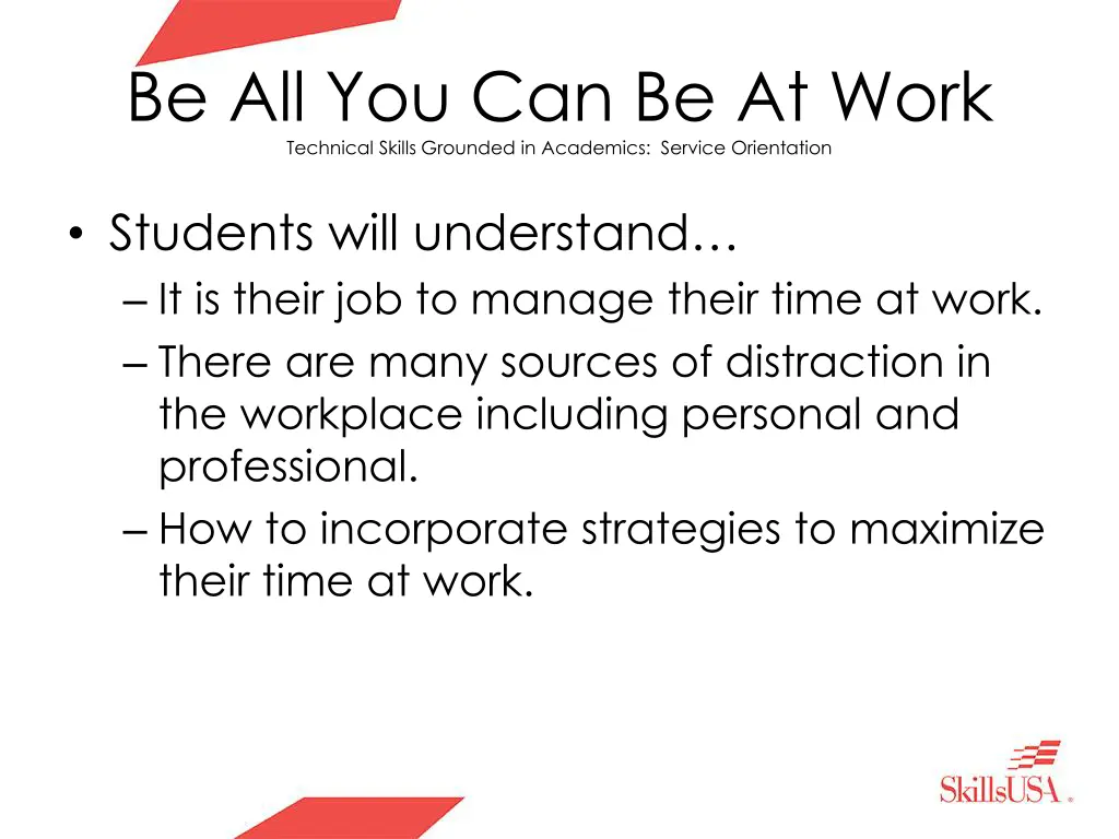 be all you can be at work technical skills 1