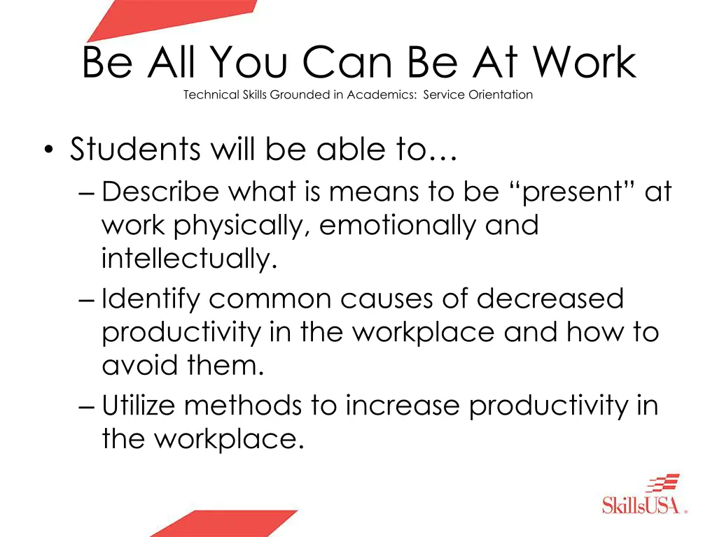be all you can be at work technical skills 3
