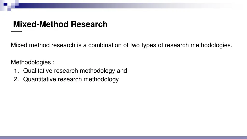mixed method research