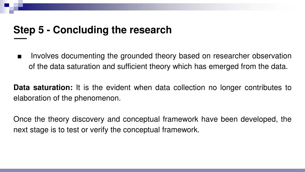 step 5 concluding the research