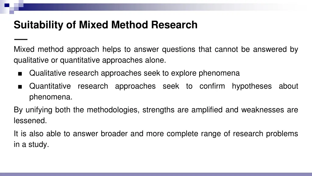 suitability of mixed method research