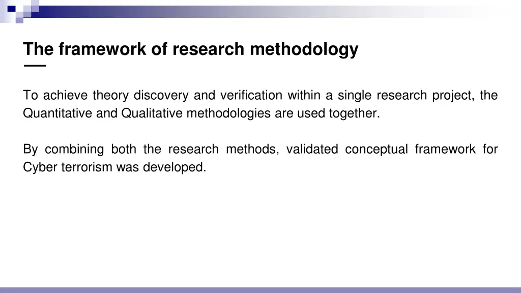 the framework of research methodology