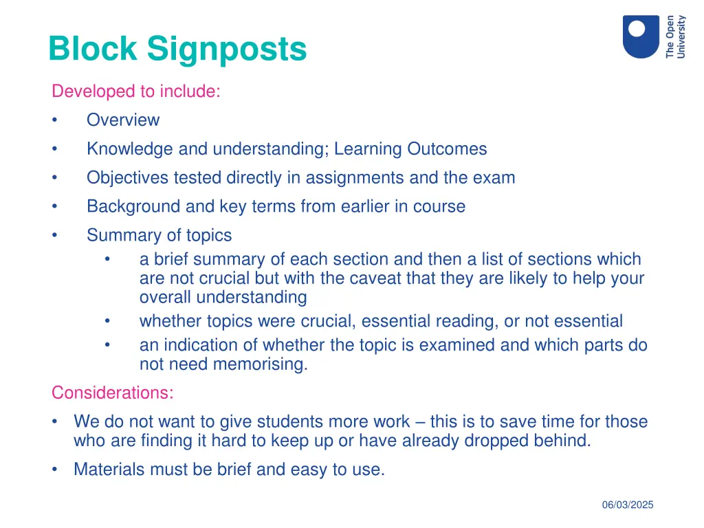 block signposts
