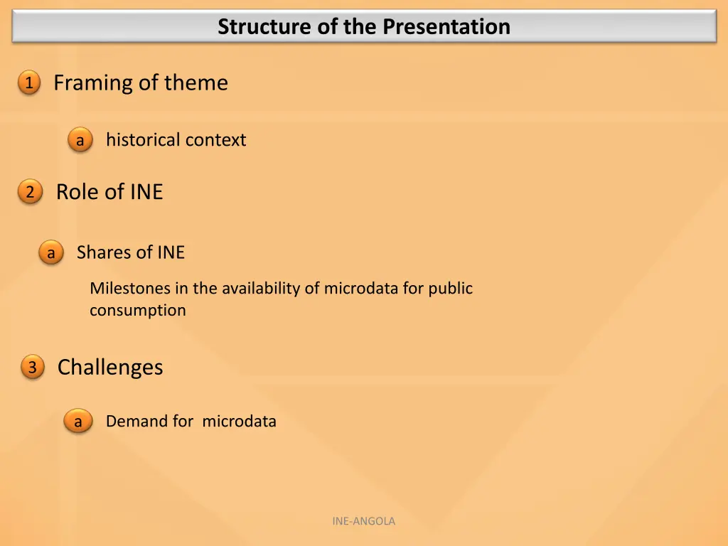 structure of the presentation