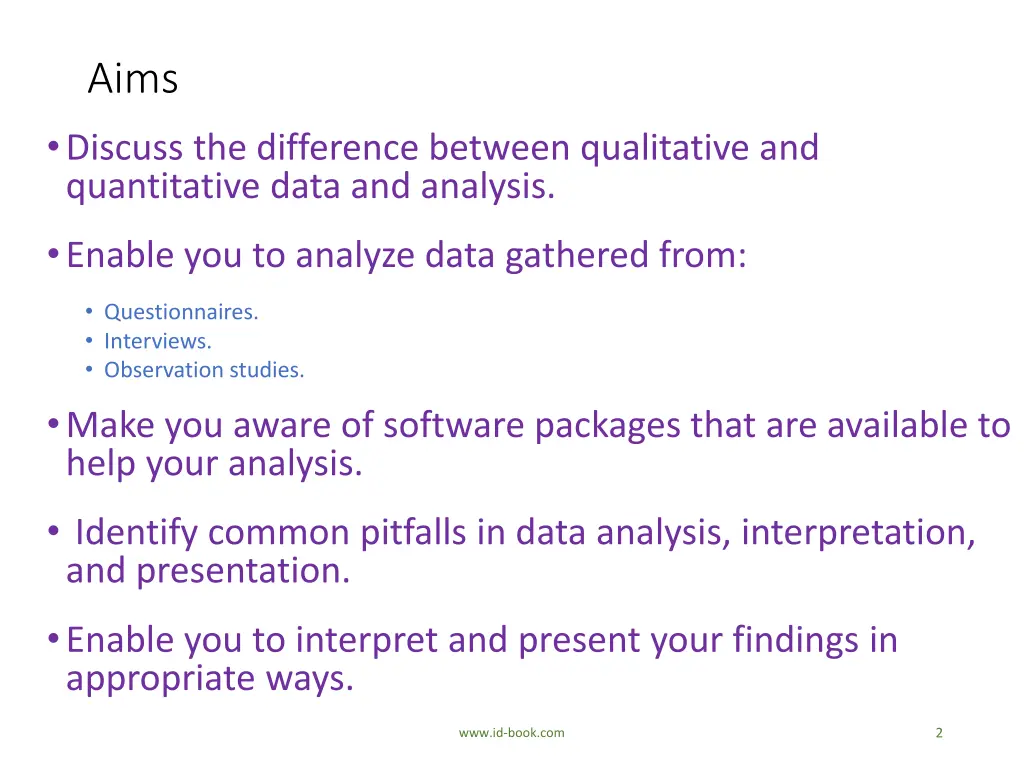 aims discuss the difference between qualitative
