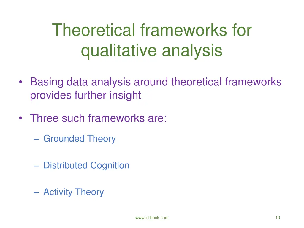 theoretical frameworks for qualitative analysis