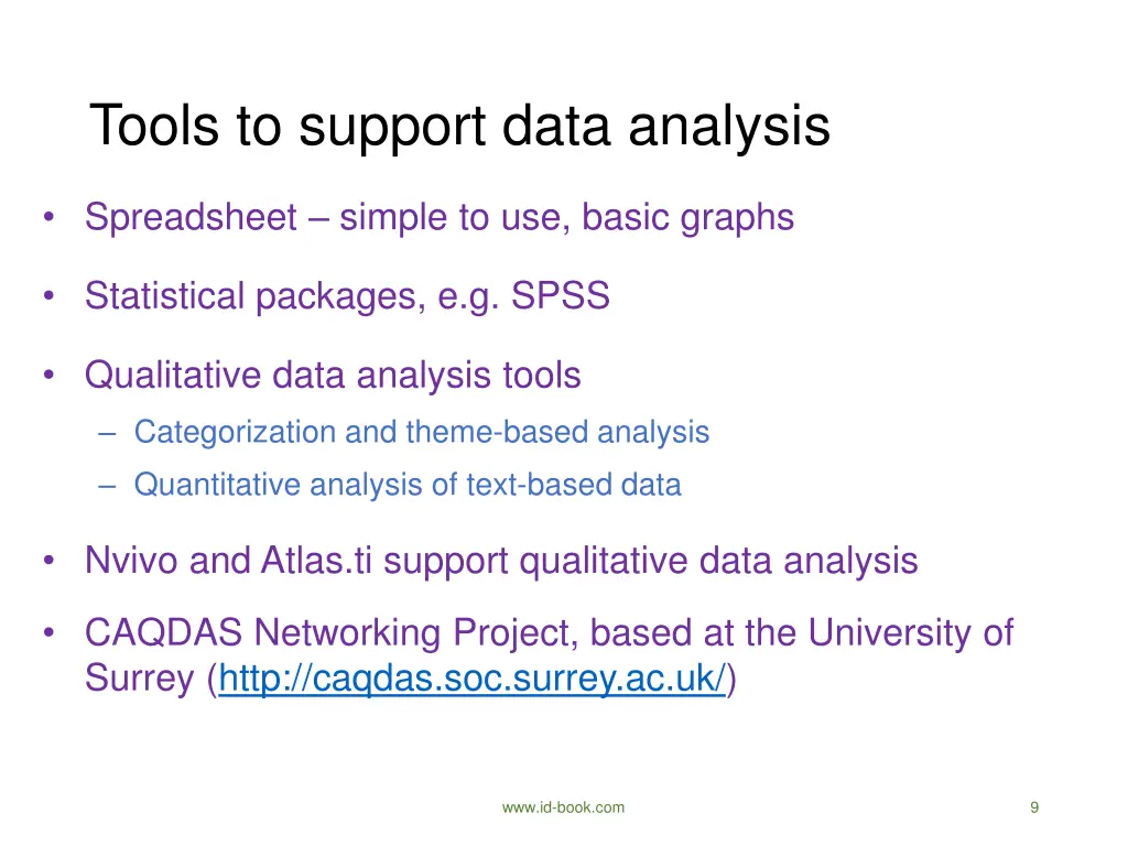 tools to support data analysis