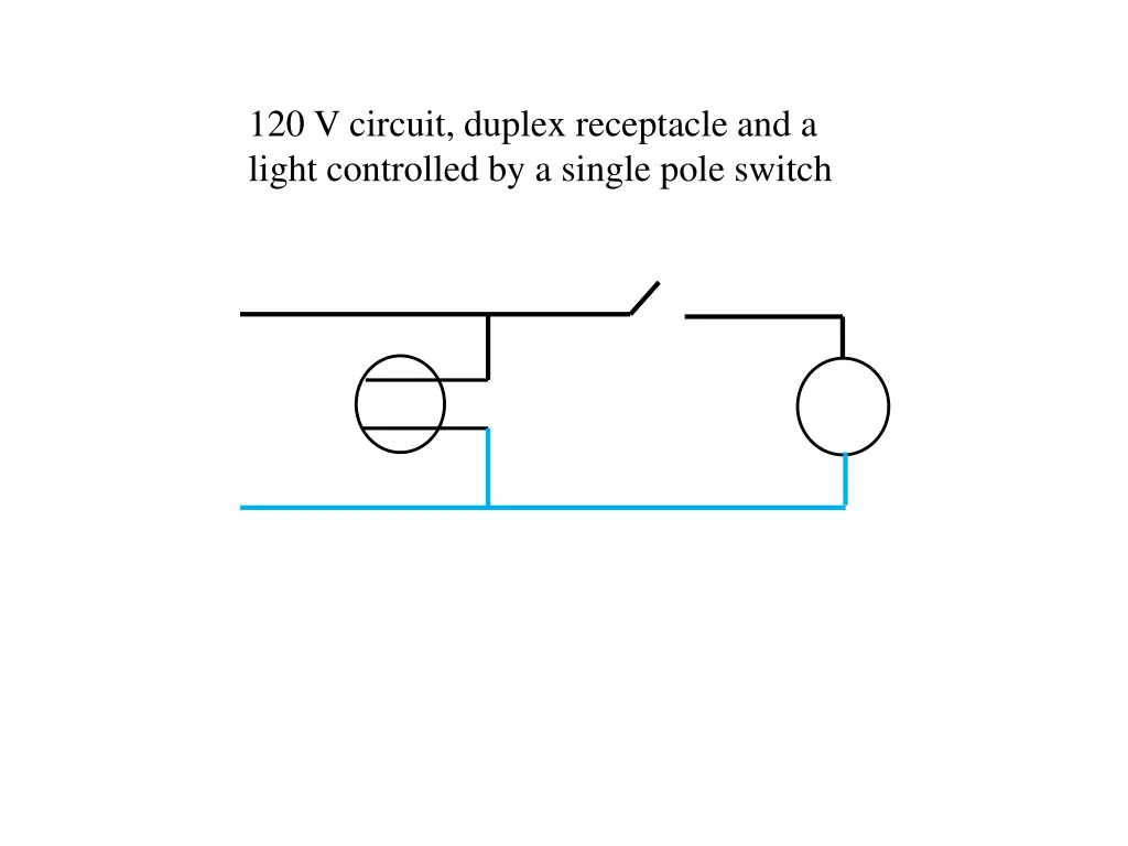 120 v circuit duplex receptacle and a light 3
