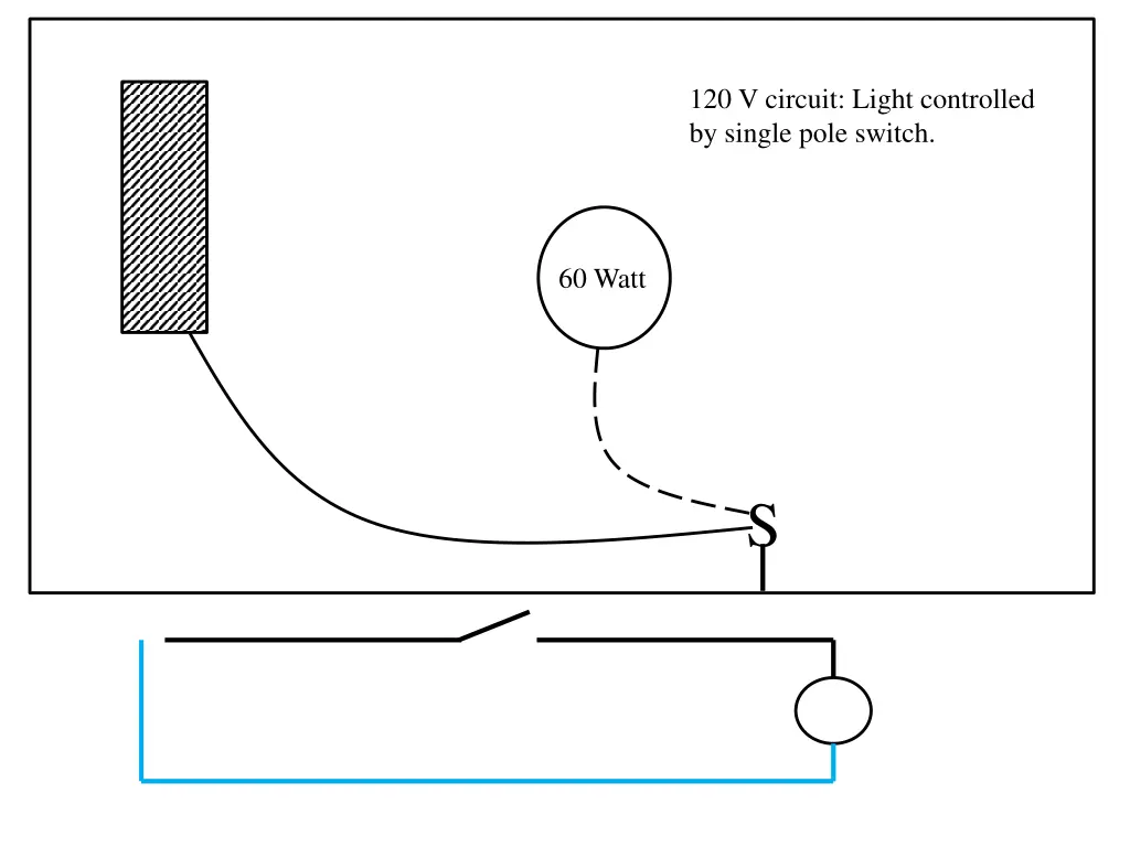 120 v circuit light controlled by single pole