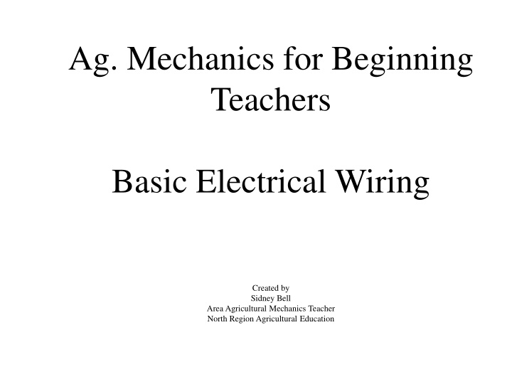 ag mechanics for beginning teachers