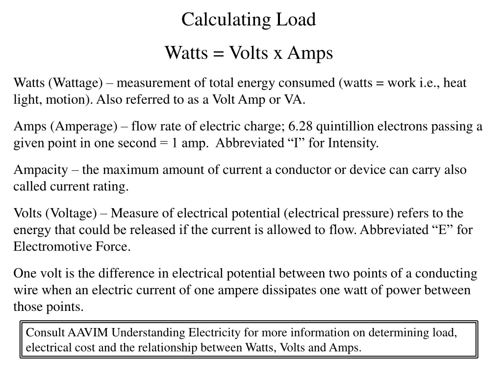 calculating load