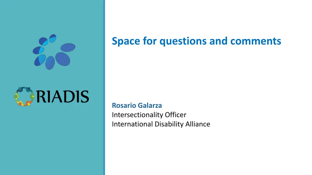 space for questions and comments