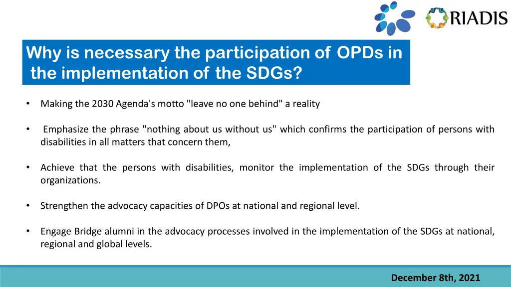 why is necessary the participation of opds
