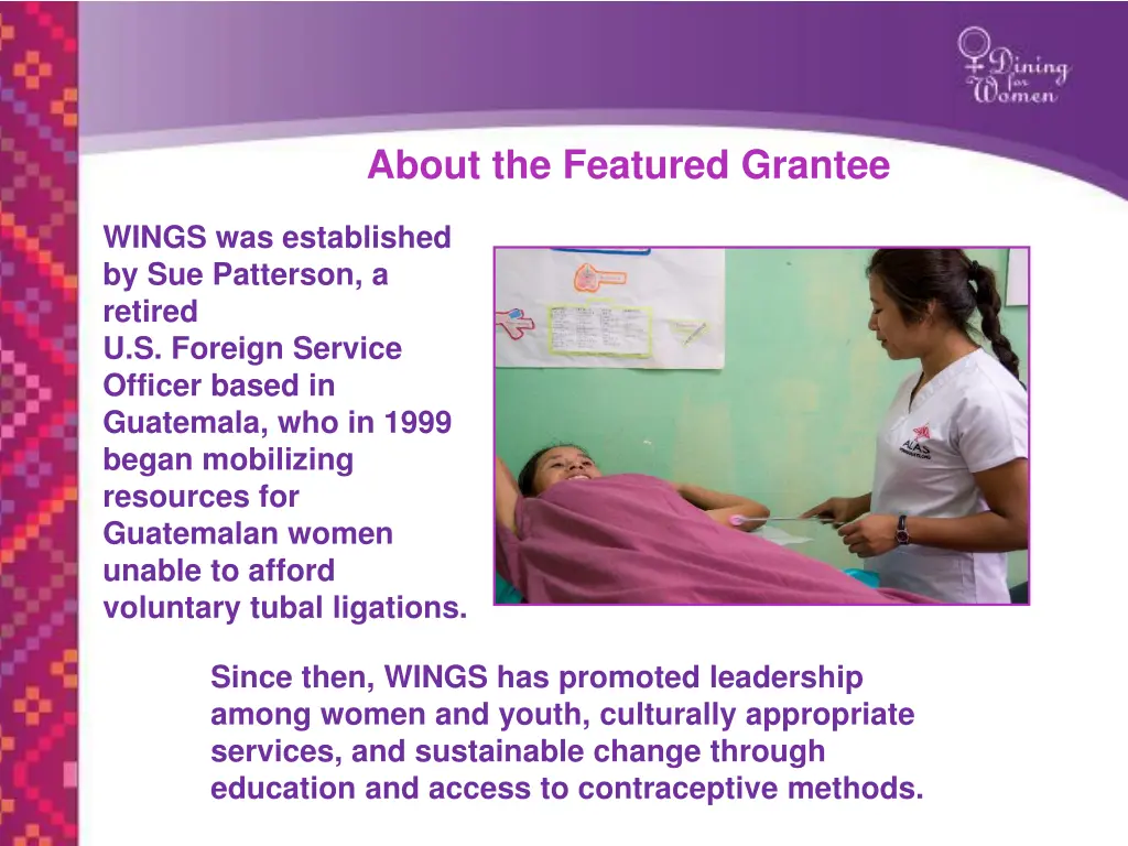 about the featured grantee