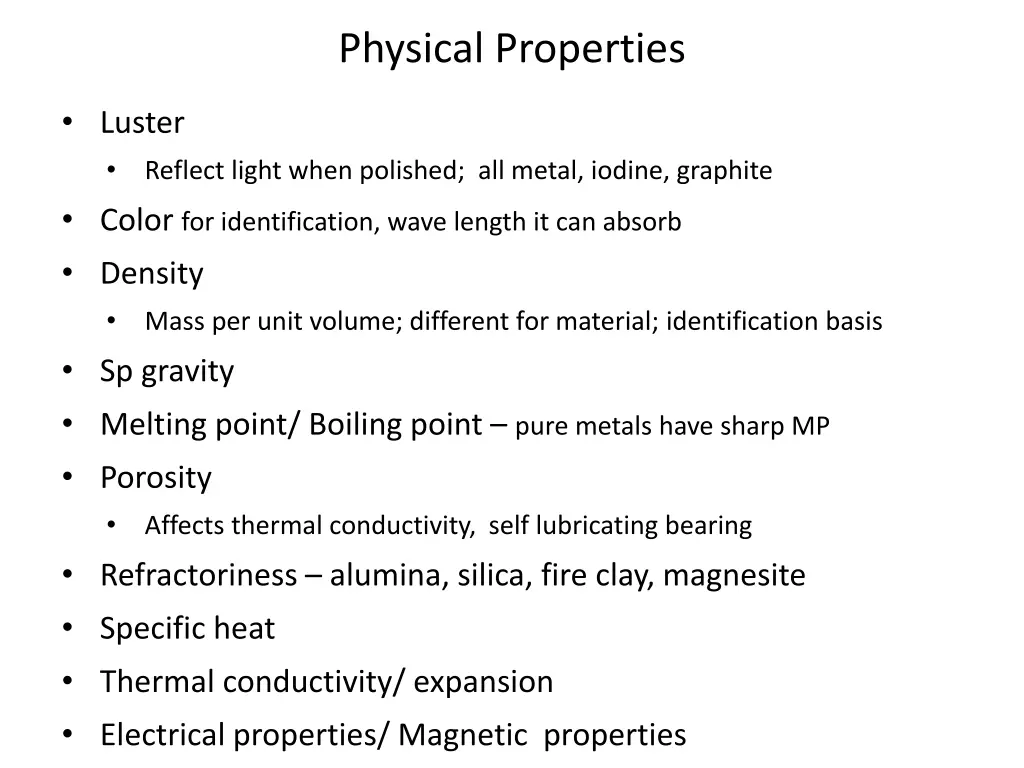 physical properties